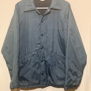 Vintage Hartwell Made in USA Navy Blue Heavy Lined Jacket Super Faded Logo